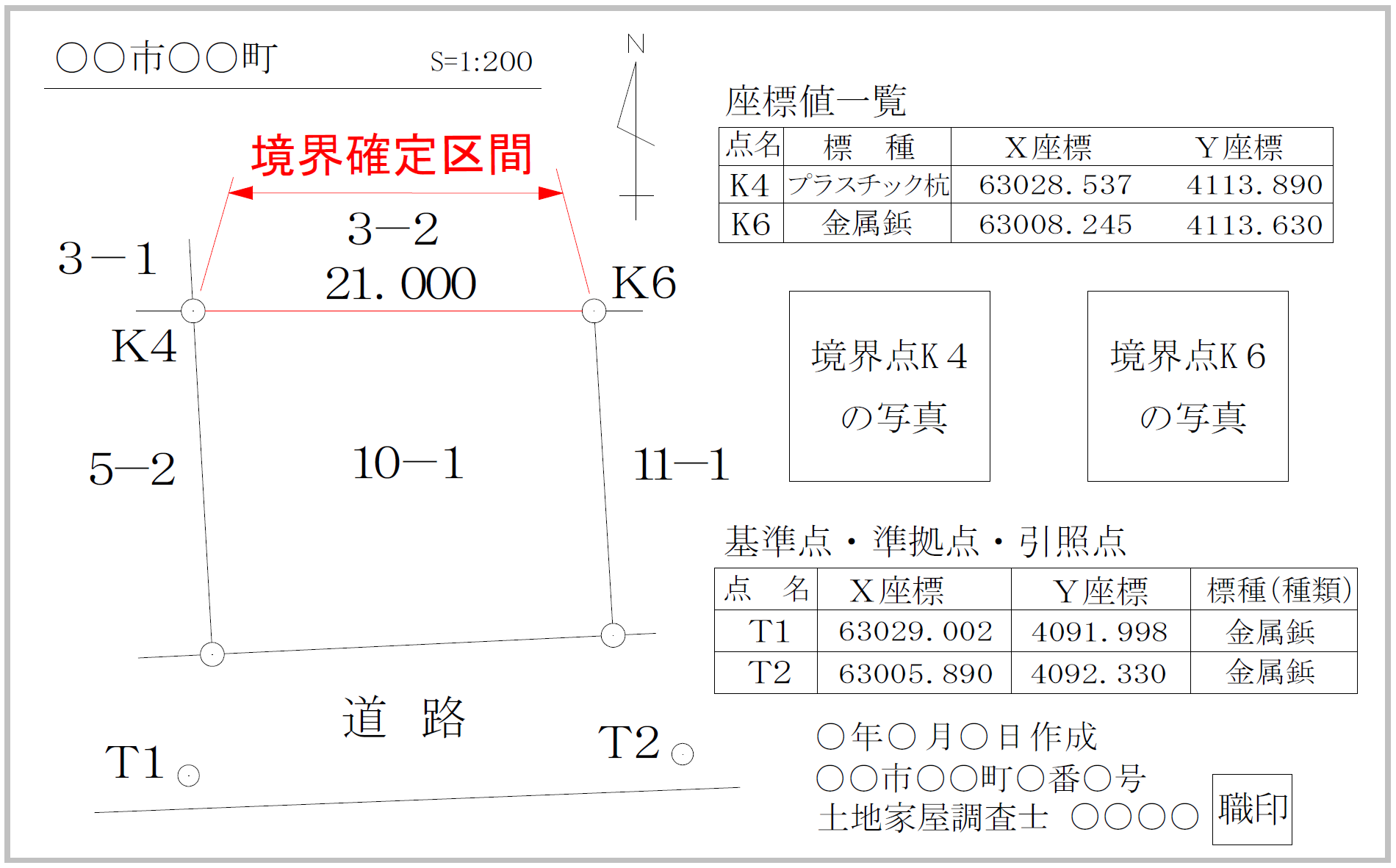 境界確認書の添付図面