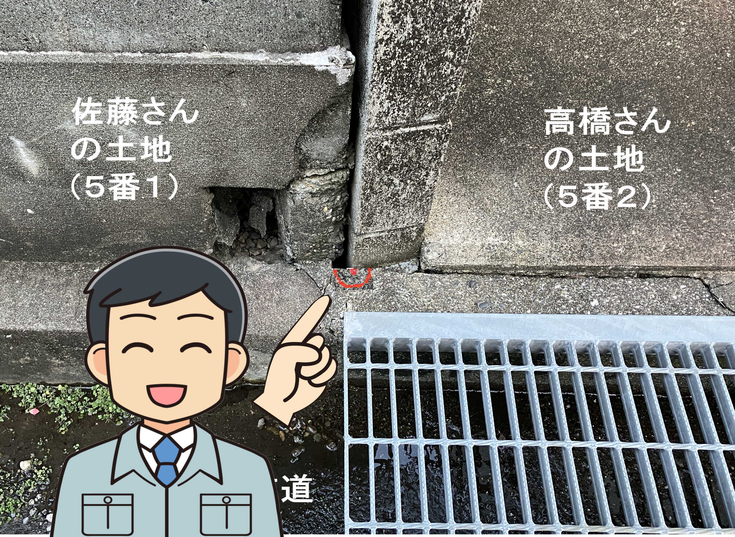 (復元測量した境界点)